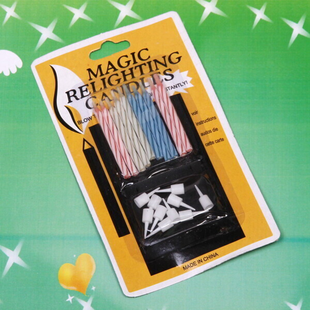 Свечи для торта незадуваемые «Праздник» 10 шт., 5,5 см, микс