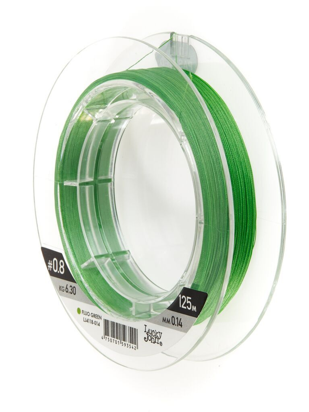Шнур плетёный Lucky John Vanrex х8 BRAID Fluo Green 125/014