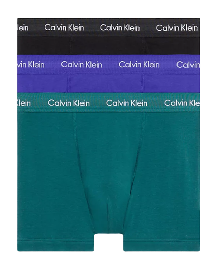 Мужские спортивные боксеры Calvin Klein Cotton Stretch Trunk 3P - spectrum blue/black/atlantic deep