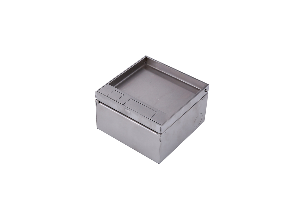 Лючок в пол 4 мод. (2 мод. 45х45 мм.) верт. установка,  металл,  в уровень с напольным покрытием