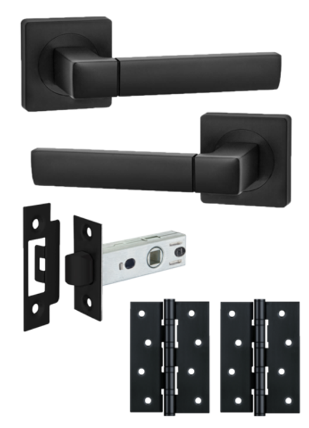 Фурнитура для межкомнатных дверей с защелкой и петлями FUSION