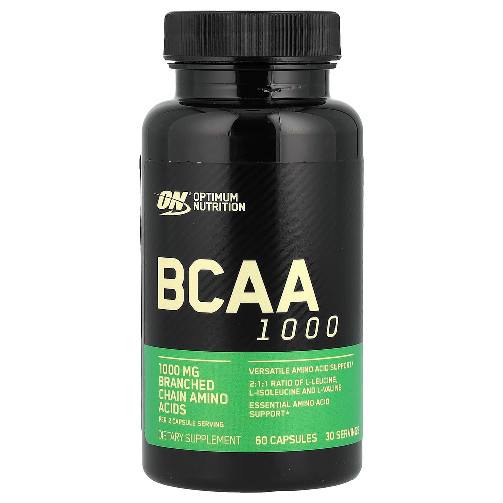 Optimum Nutrition, BCAA 1000, 60 капсул (500 мг в 1 капсуле)