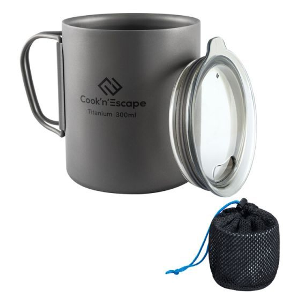CA2012 300ml titanium double wall cup термокружка с крышкой