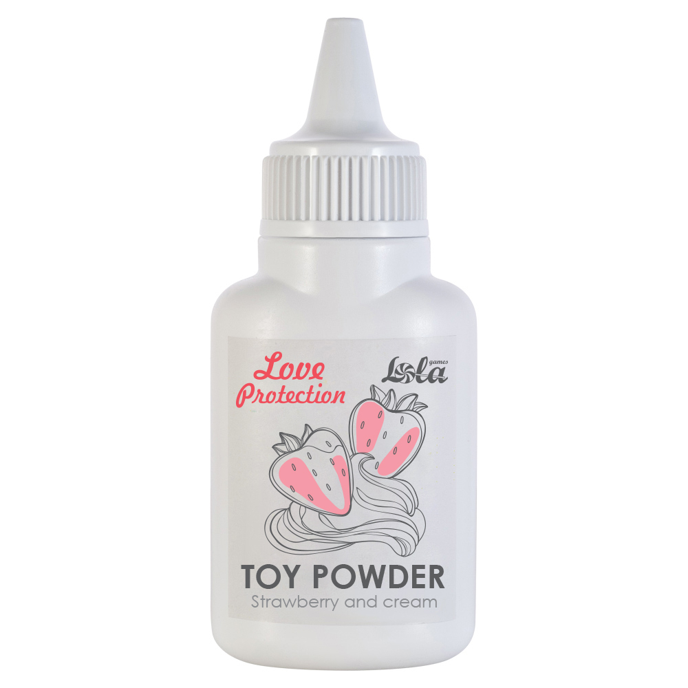 Пудра для игрушек ароматизированная Love Protection Клубника со сливками 15гр 1820-00Lola