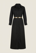 Платье-рубашка в черном