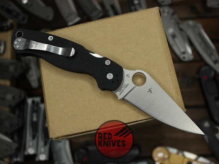 Нож Spyderco ParaMilitary 2 Salt DROP BLACK - фрезеровка скоба, клинок дроп поинт