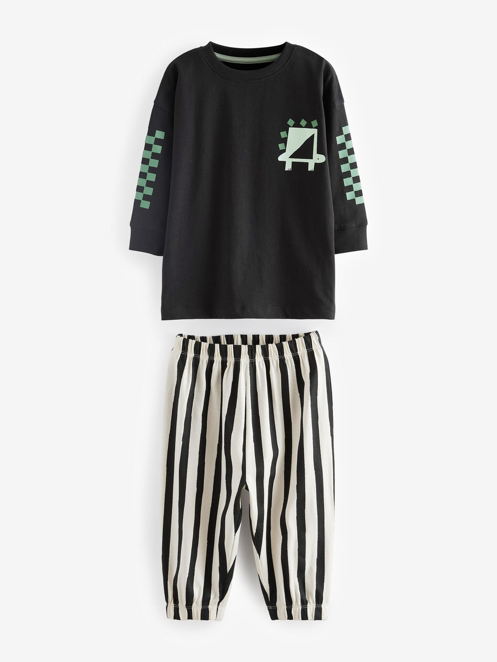 Лонгслив для мальчика Next B33-805, 3 шт., Зеленый, Черный, Кирпичный