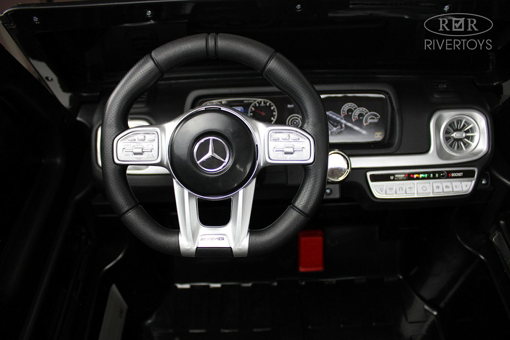 Детский электромобиль RiverToys Mercedes-AMG G63 4WD (S307) черный глянец