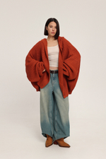 Кардиган вязанный с капюшоном