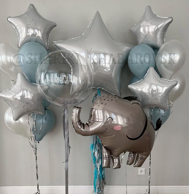 Воздушные шары на выписку для мальчика №6082