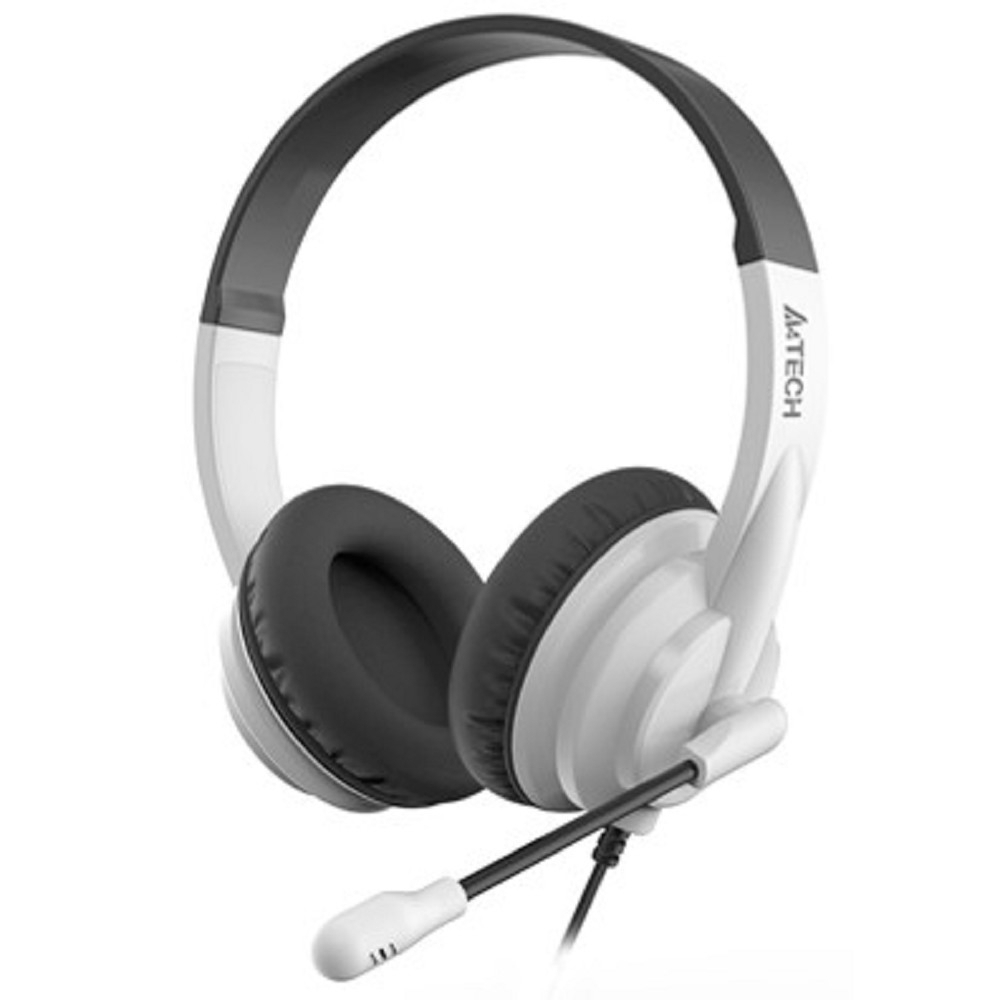 Гарнитура A4Tech HU-10 черный / белый 2м накладные USB(HU-10 / USB / BLACK+WHITE)