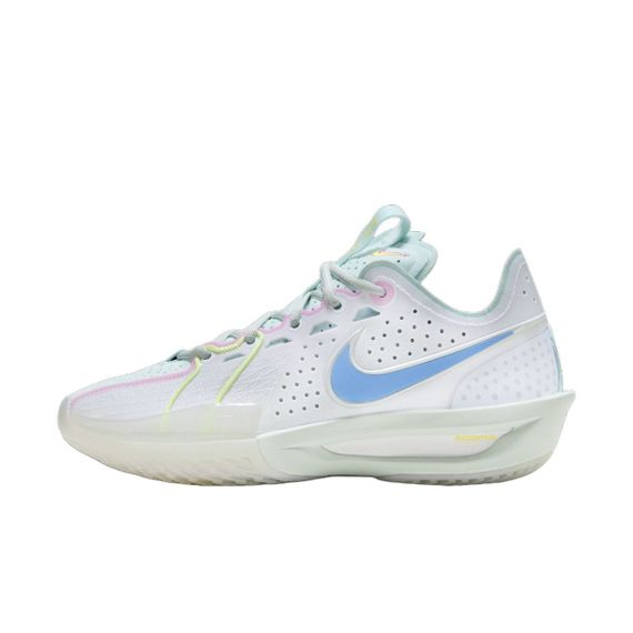 Кроссовки Nike Air ZOOM G.T. Вырезать 3 Баск-Тбольные кросовки Без названия Белый/Белый/Розовый цвет пеньюара/Аква-синский Унисекс