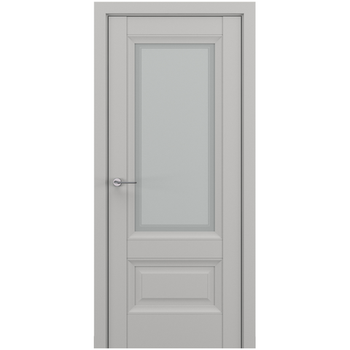 Межкомнатная дверь экошпон ZADOOR Турин B2 серая остеклённая