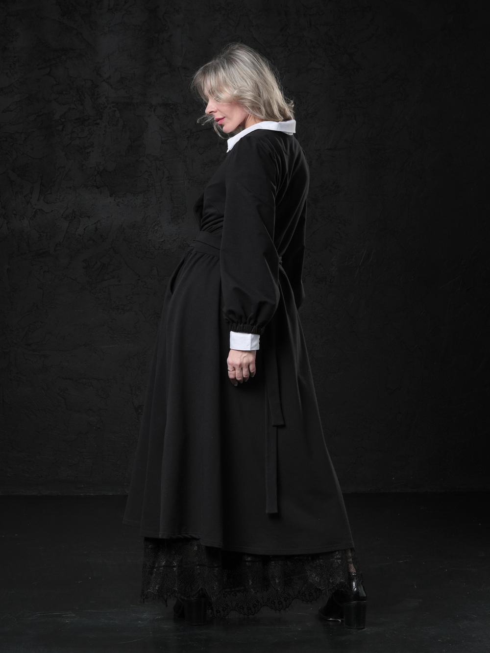 Платье на запах / черный