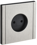 FORTE&PIANO Розетка 1-местная без заземления без защитных шторок винтовое крепление 10А FP718M металл никель IEK