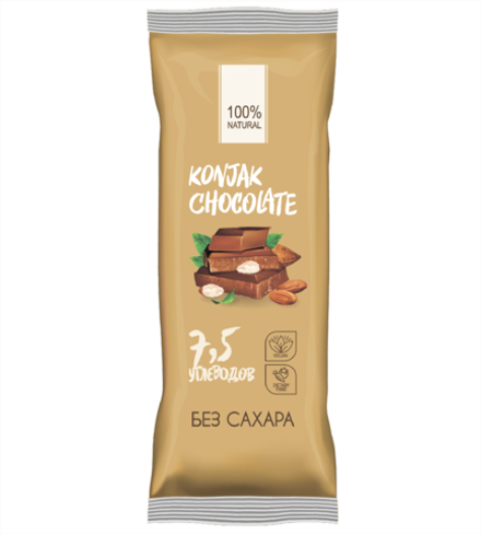 ШОКОЛАД БЕЗ САХАРА KONJAK CHOCOLATE МИНДАЛЬНЫЙ