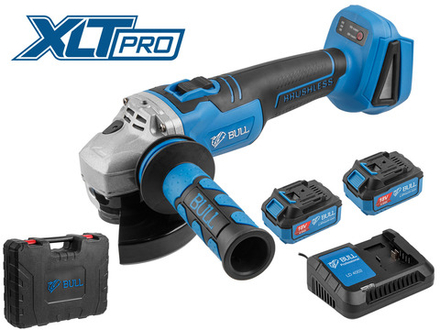 Аккум. углошлифмашина BULL CSG 1812 R в чем. БЕСЩЕТ, 125 мм, рег. об., 8000 об/мин, 2х4 А*ч, з/у 4 А