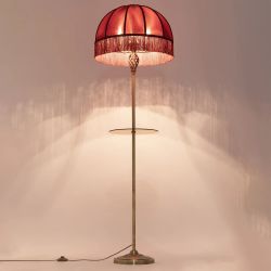 Citilux Базель CL407933T Торшер бронза со столиком и красным абажуром