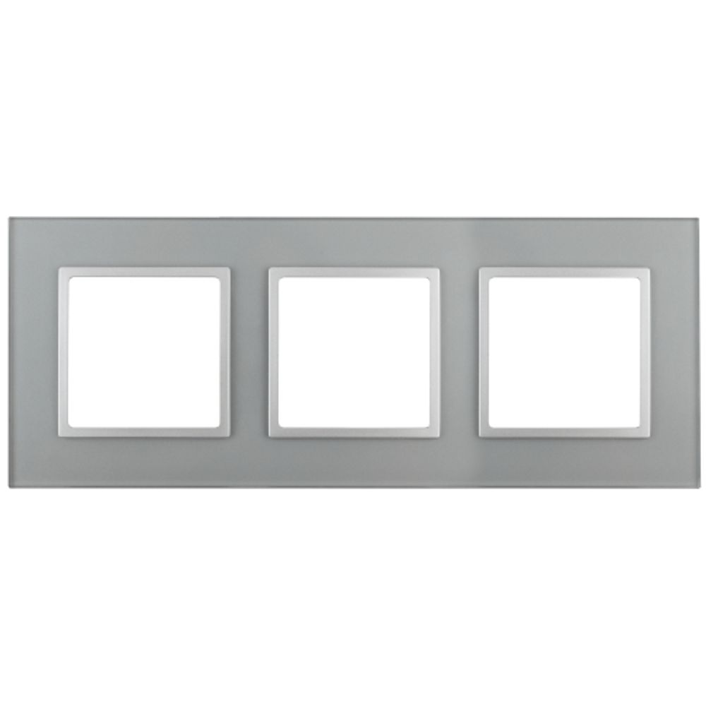 14-5103-03 ЭРА Рамка на 3 поста, стекло, Эра Elegance, алюминий+алюм