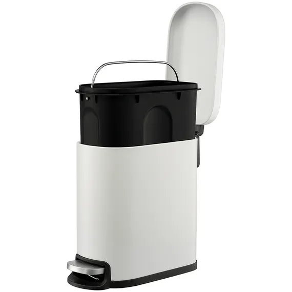 Ведро мусорное с педалью, светло-серое, 5 л