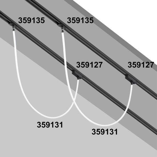 359127 KONST NT23 073 черный Трековый однофазный трехжильный адаптер для светильников 359128-359133 IP20 15-40W 170-265V RAMO