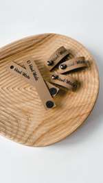 Кожаные бирки с кнопкой "Hand Made"