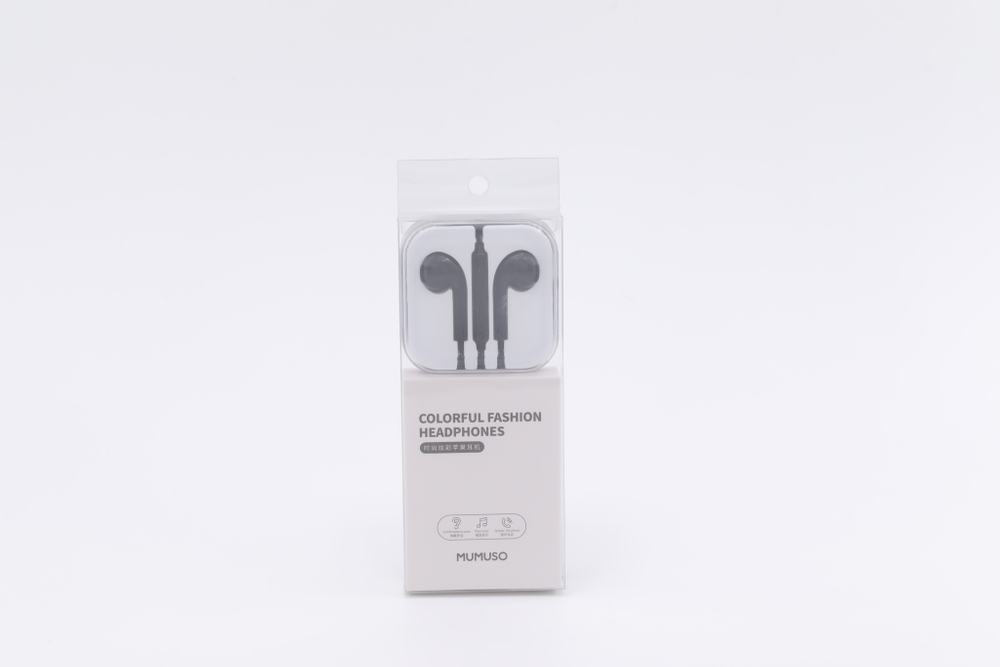 Mumuso Красочные модные наушники в стиле Apple, чёрные