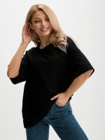 Футболка черная однотонная хлопок