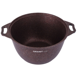 Кастрюля алюминий, антиприг, 3 л, с крыш, крышка стекло, кругл, Kukmara, Granit Ultra, кга32а, красн