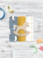 Сет из 3х пелёнок Mjölk Чайки/Mustard/Клетка