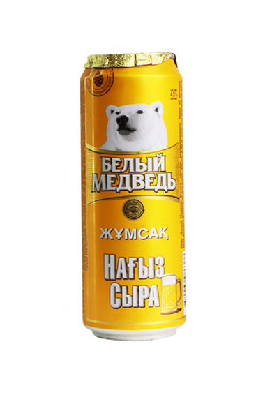 Пиво "Белый Медведь Мягкое" светлое пастеризованное 0.45 л.ж/б