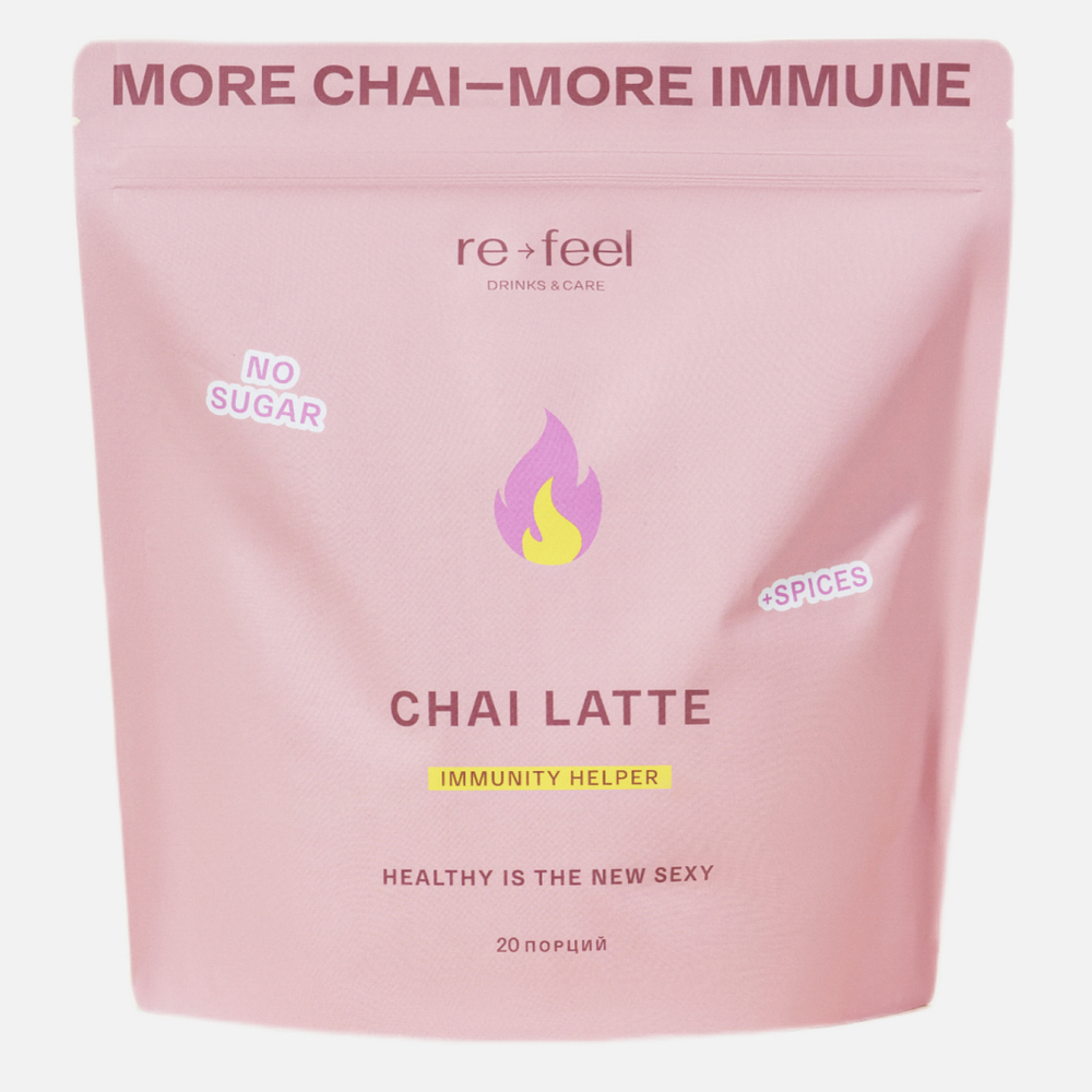 RE-FEEL Чай-латте с чагой и специями (дойпак 400г)