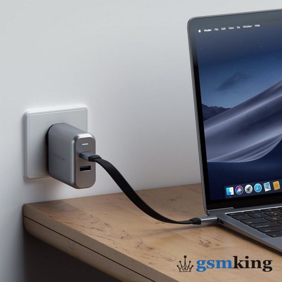 Satechi USB-C to USB-C Gen 2 Flat Cable 83W 4K 60Hz Space Gray ST-TССАС