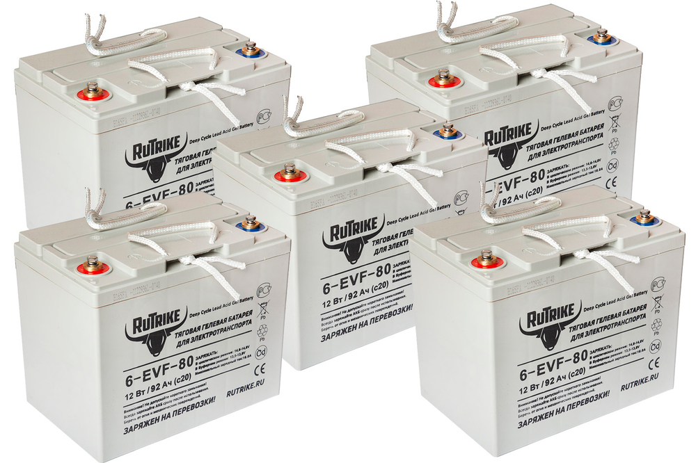 Комплект тяговых аккумуляторов RuTrike 6-EVF-80 (60V80A/H C3)