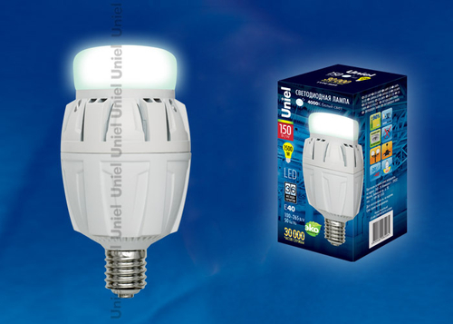 LED-M88-150W/NW/E40/FR ALV01WH Лампа светодиодная с матовым рассеивателем. Материал корпуса алюминий. Цвет свечения белый. Серия Venturo. ТМ Uniel.