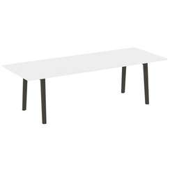 Onix Wood Direct Стол переговорный OW.PRG-25 Белый Бриллиант/Дуб Темный/Металл Антрацит 2580*980*750