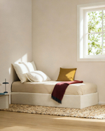 Основание кровати Nelzi из шенилла цвета экрю для матраса 90 x 200 см