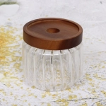 Банка для продуктов стеклянная 300мл «Bella cucina» с крышкой из акации 9*7см