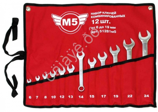 Набор ключей комбинированных 12пр.(6-19мм) в сумке М5 #51281м5