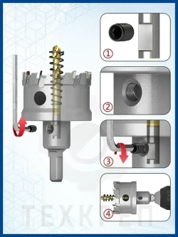 Набор коронок PRO по металлу. 10 предметов. 16-53 мм