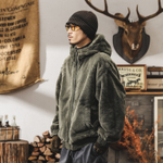 Двусторонняя мужская куртка из искусственного норкового меха, зимнее толстое хлопковое пальто, хлопковая куртка в американском ретро-стиле.