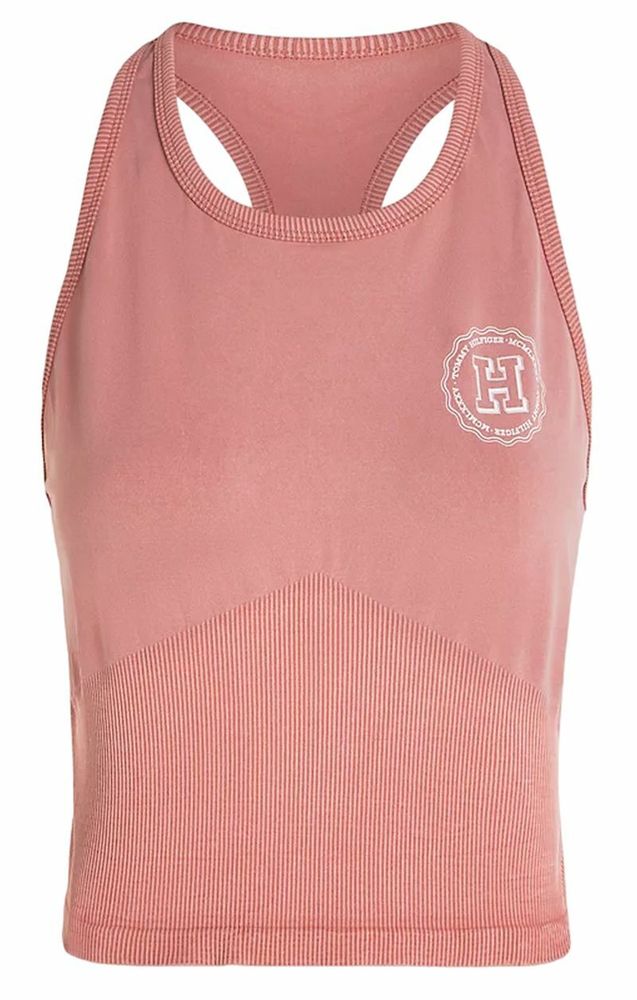 Женский топ теннисный Tommy Hilfiger Varsity Slim Seamless Tank Top - Розовый