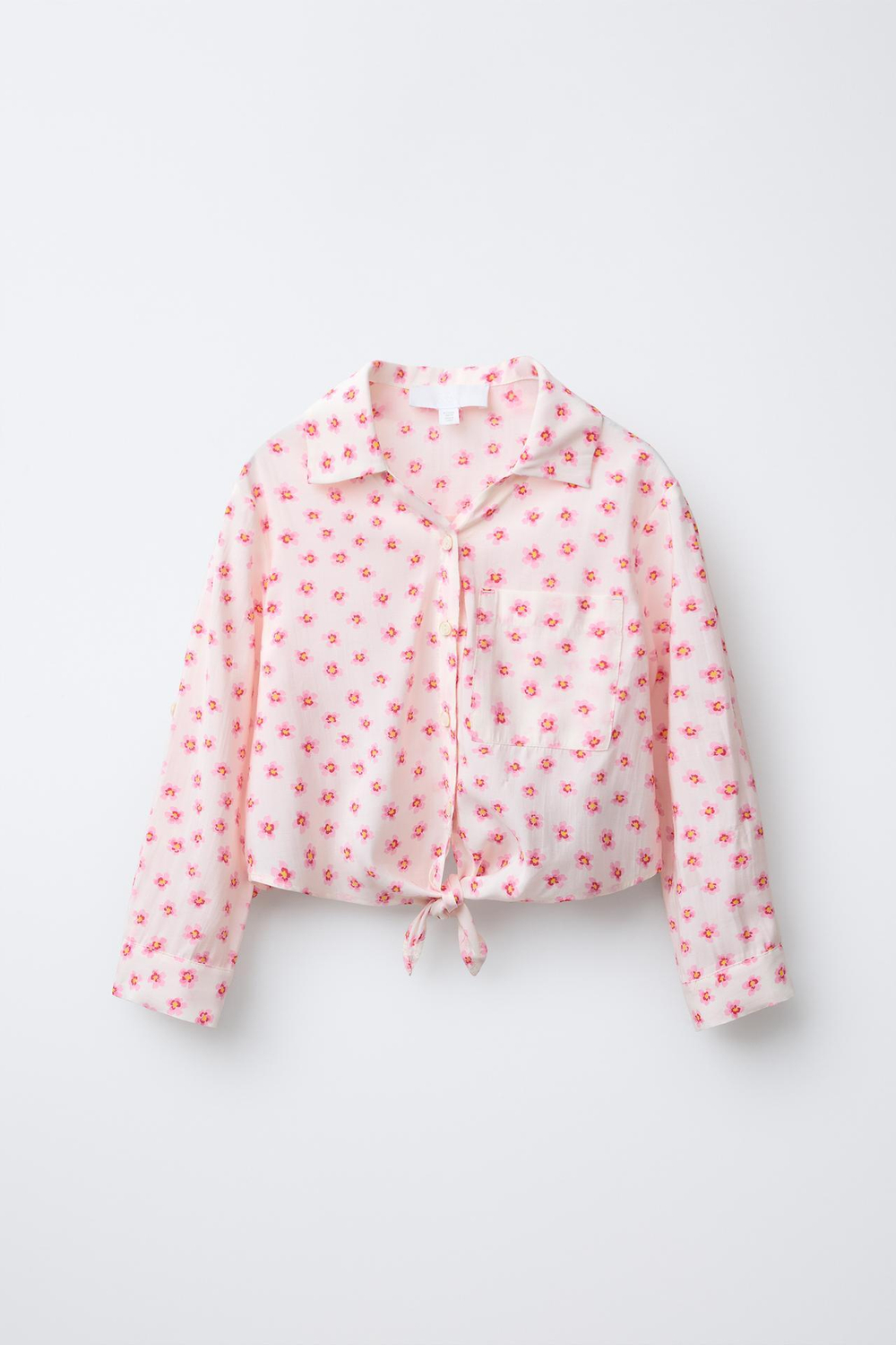 ZARA РУБАШКА С ПРИНТОМ, МЯГКИЙ РОЗОВЫЙ