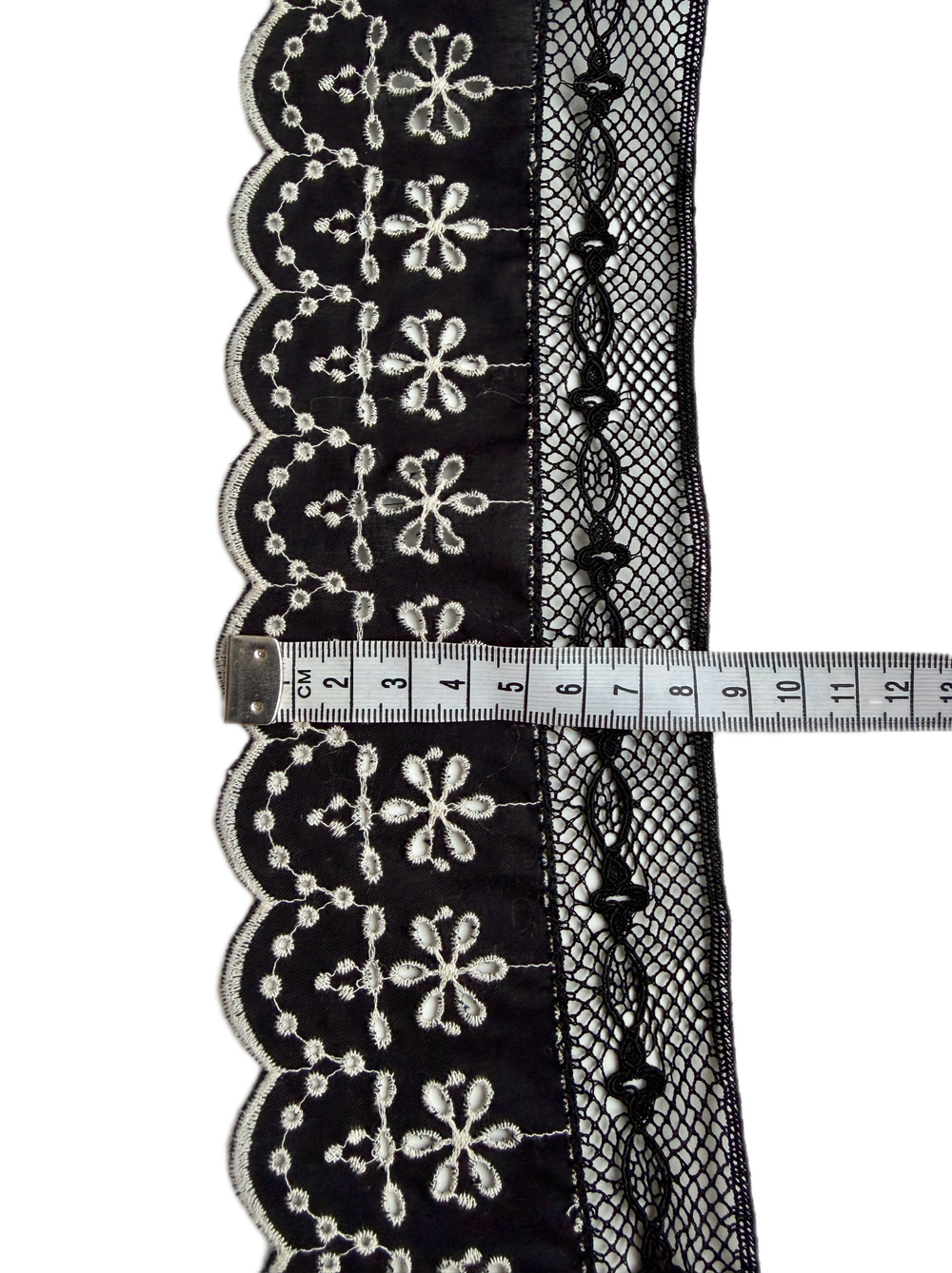 Кружево хлопковое Ришелье с ажурной сетчатой кромкой ш-8см Италия