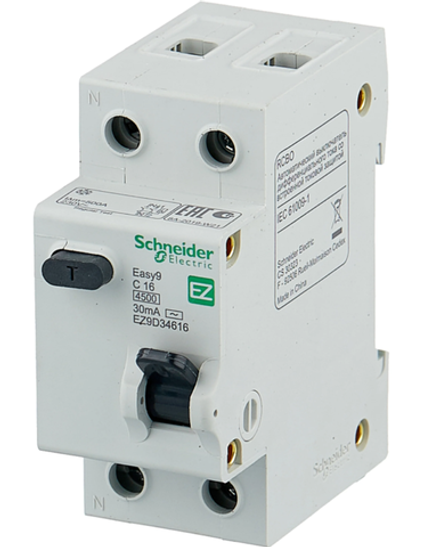Выключатель автоматический дифференцированного тока (УЗО) 2п 16A 30мА тип AC EASY