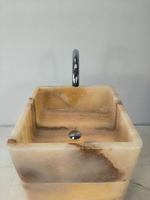 Раковина напольная из оникса Square Yellow ON-65918 45х45х90 из натурального камня
