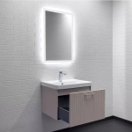 Тумба-умывальник Comforty Ангара-60П дуб латте с раковиной 4460