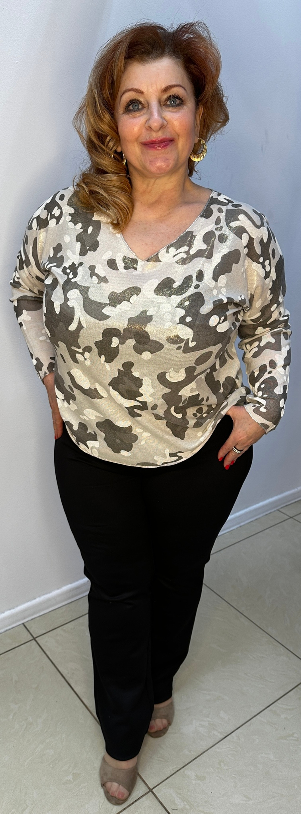 Итальянский блузон с блестящим накатом