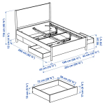 Каркас кровати с ящиками - TONSTAD IKEA/ ТОНСТАД ИКЕА, 160х200 см, светло-коричневый