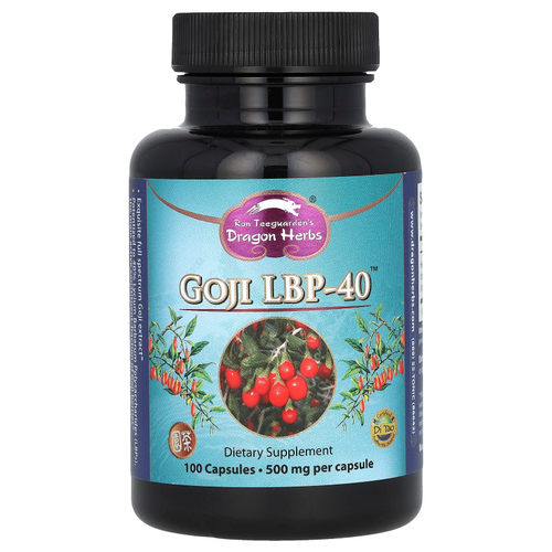 Dragon Herbs, Goji LBP-40, 500 мг, 100 вегетарианских капсул